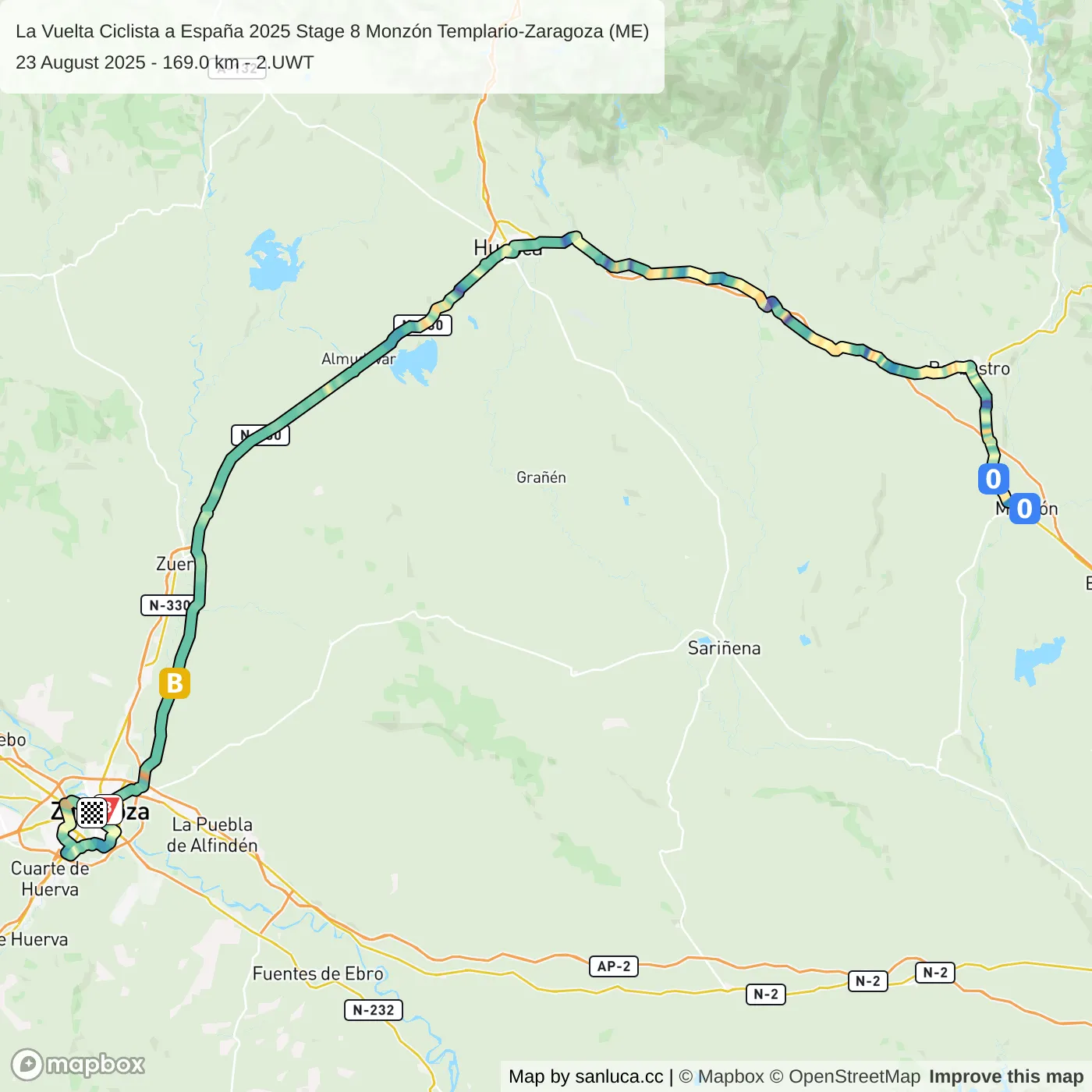 map of the route