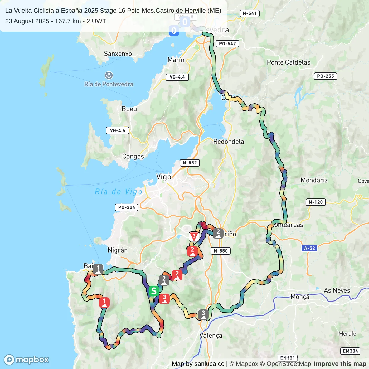 map of the route