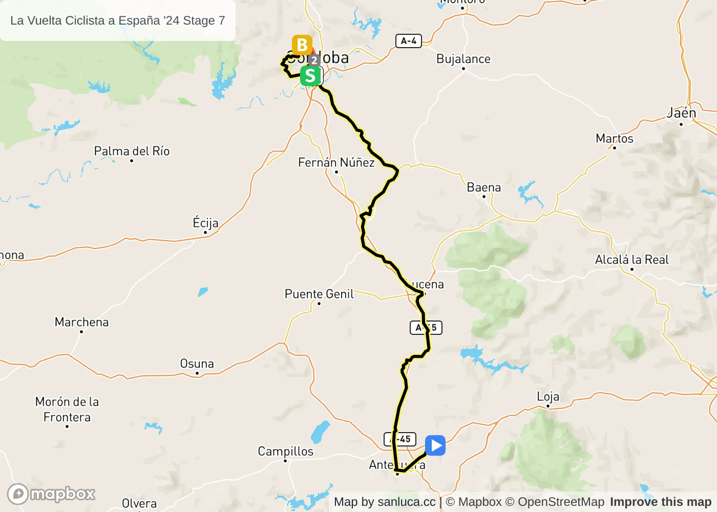map of the route