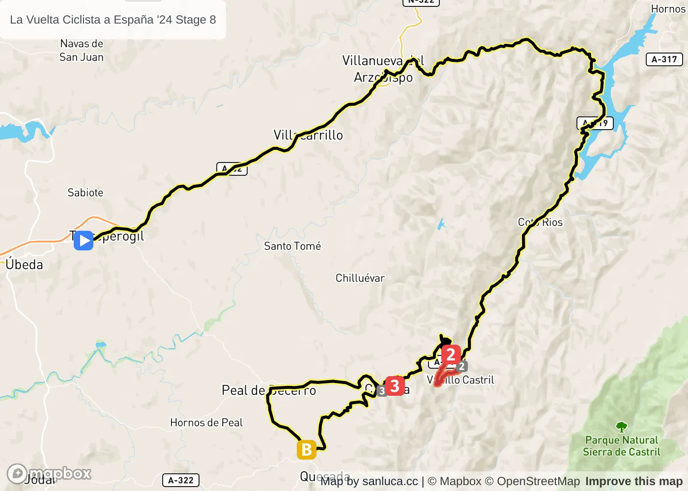 map of the route