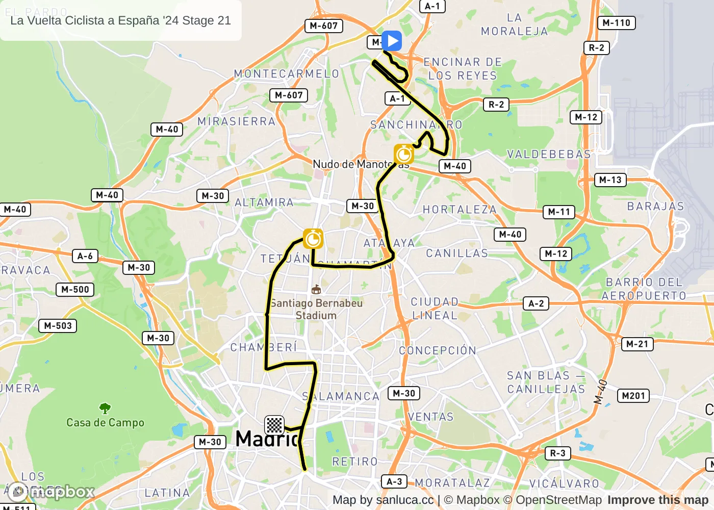 map of the route