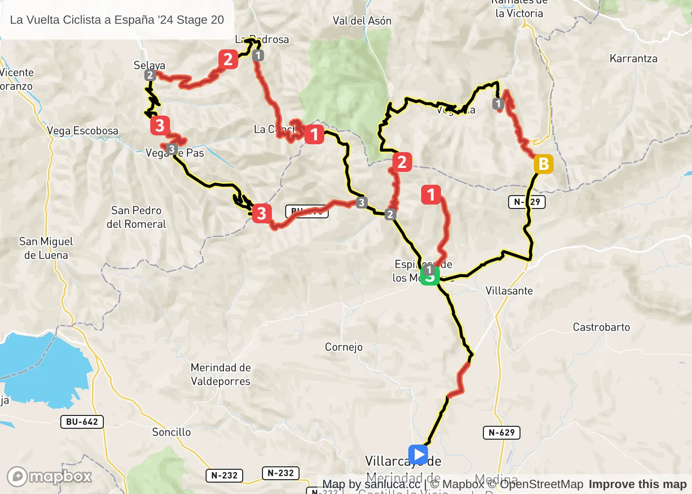 map of the route