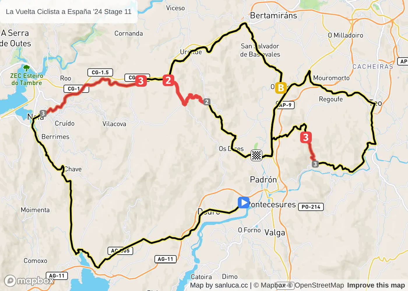 map of the route