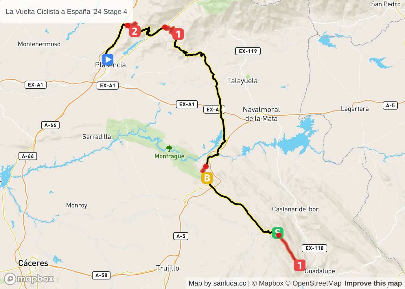 map of the route