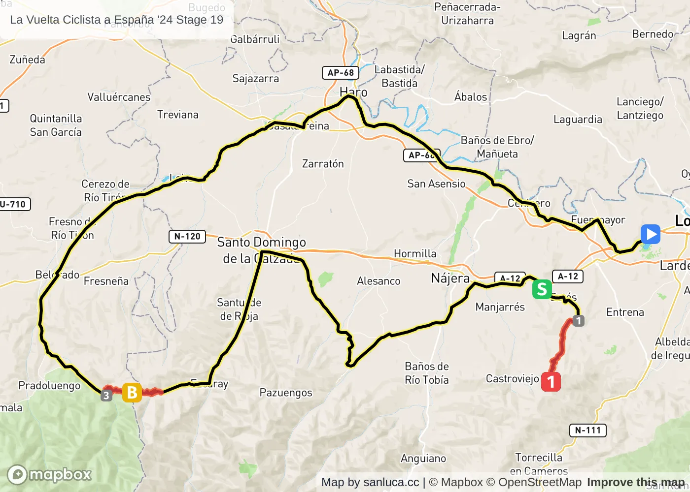 map of the route