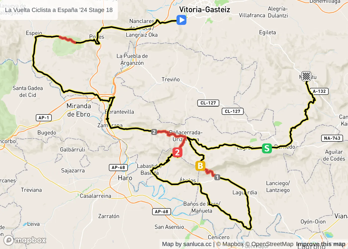 map of the route