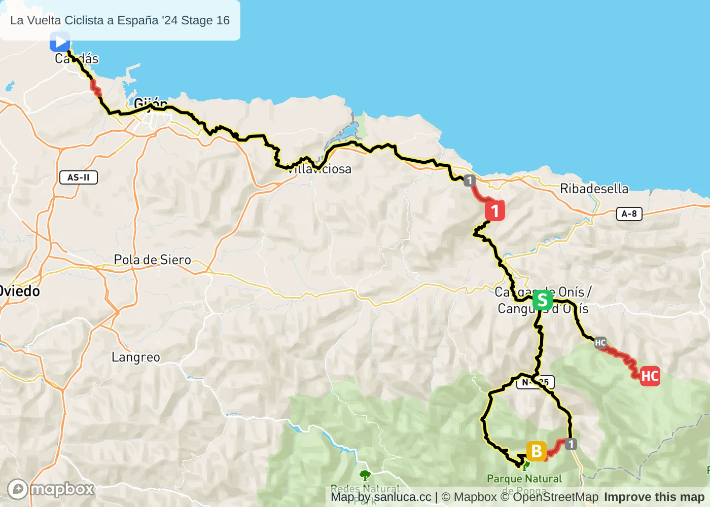map of the route