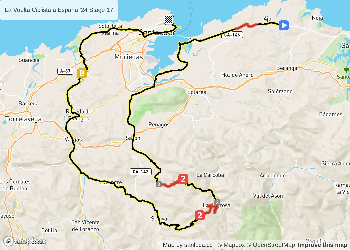 map of the route