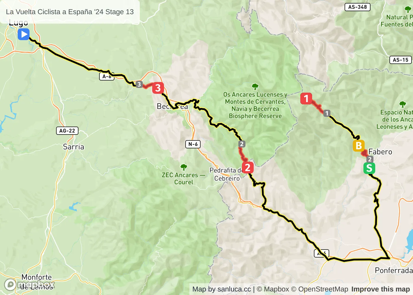 map of the route