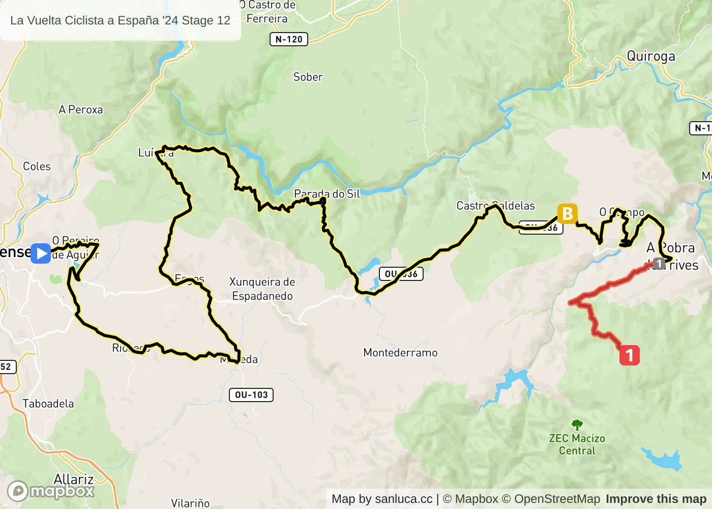 map of the route