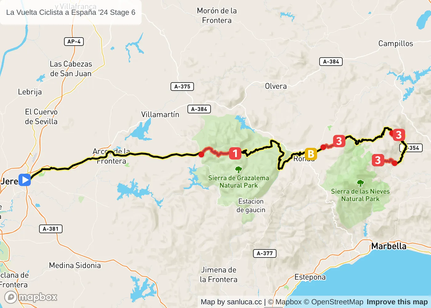 map of the route