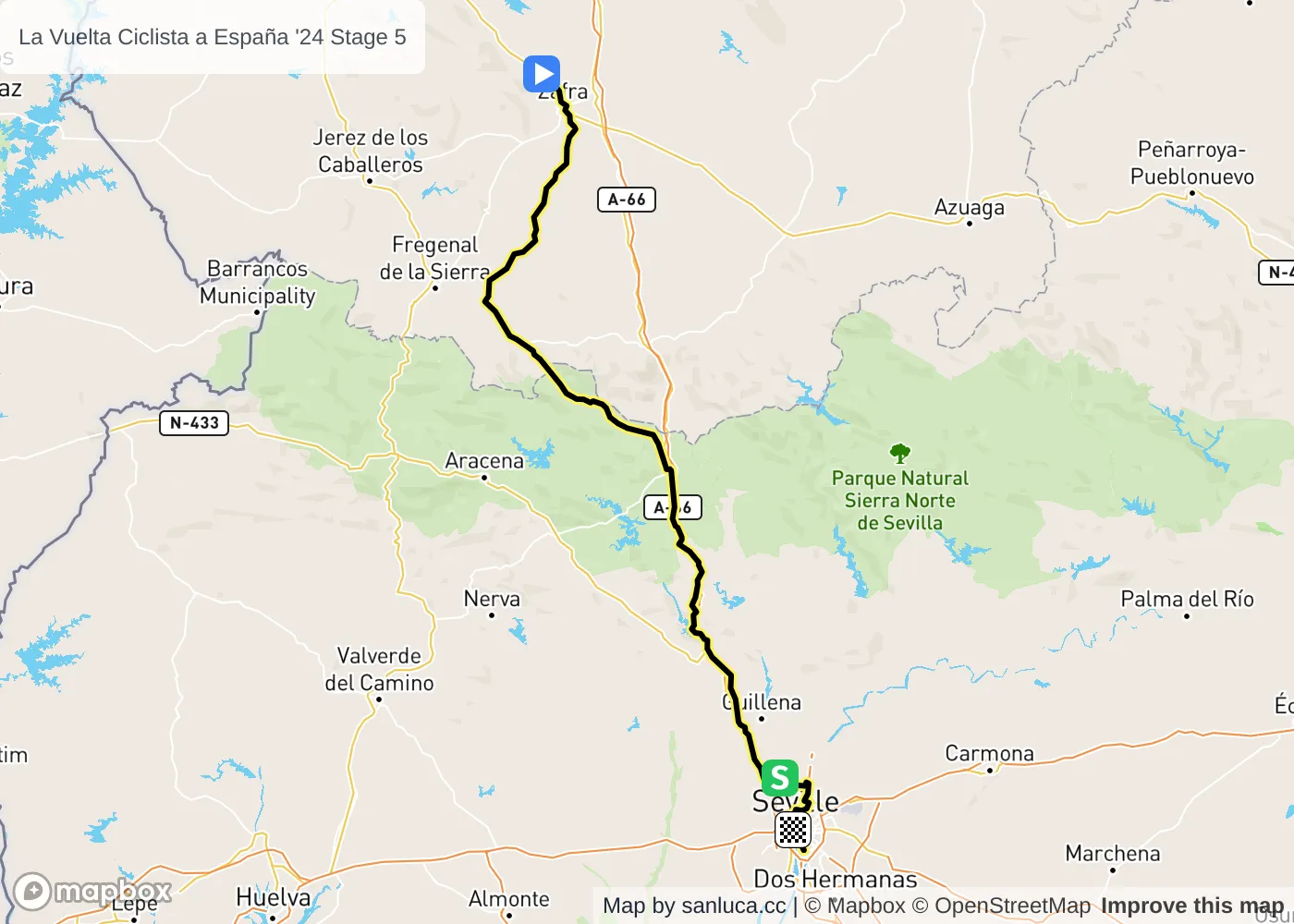 map of the route