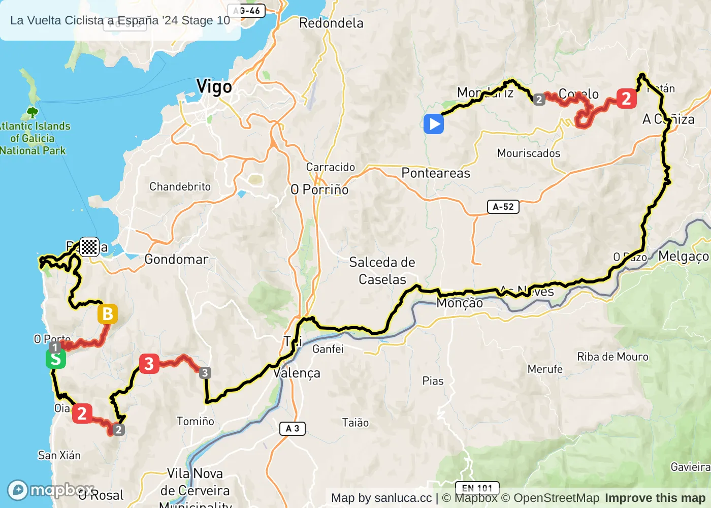 map of the route