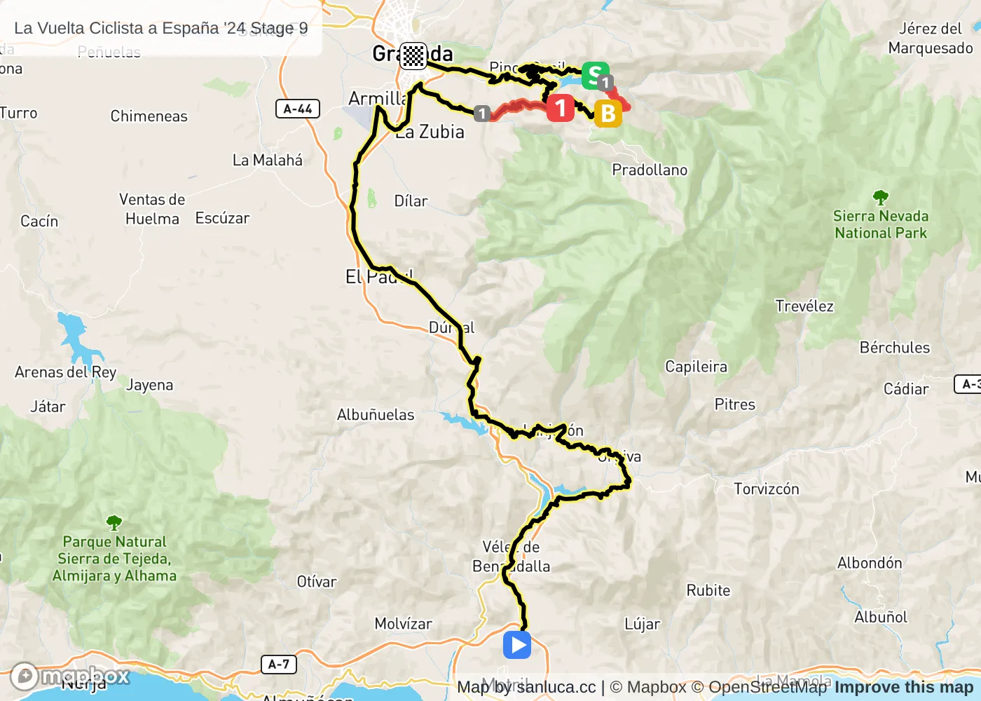 map of the route