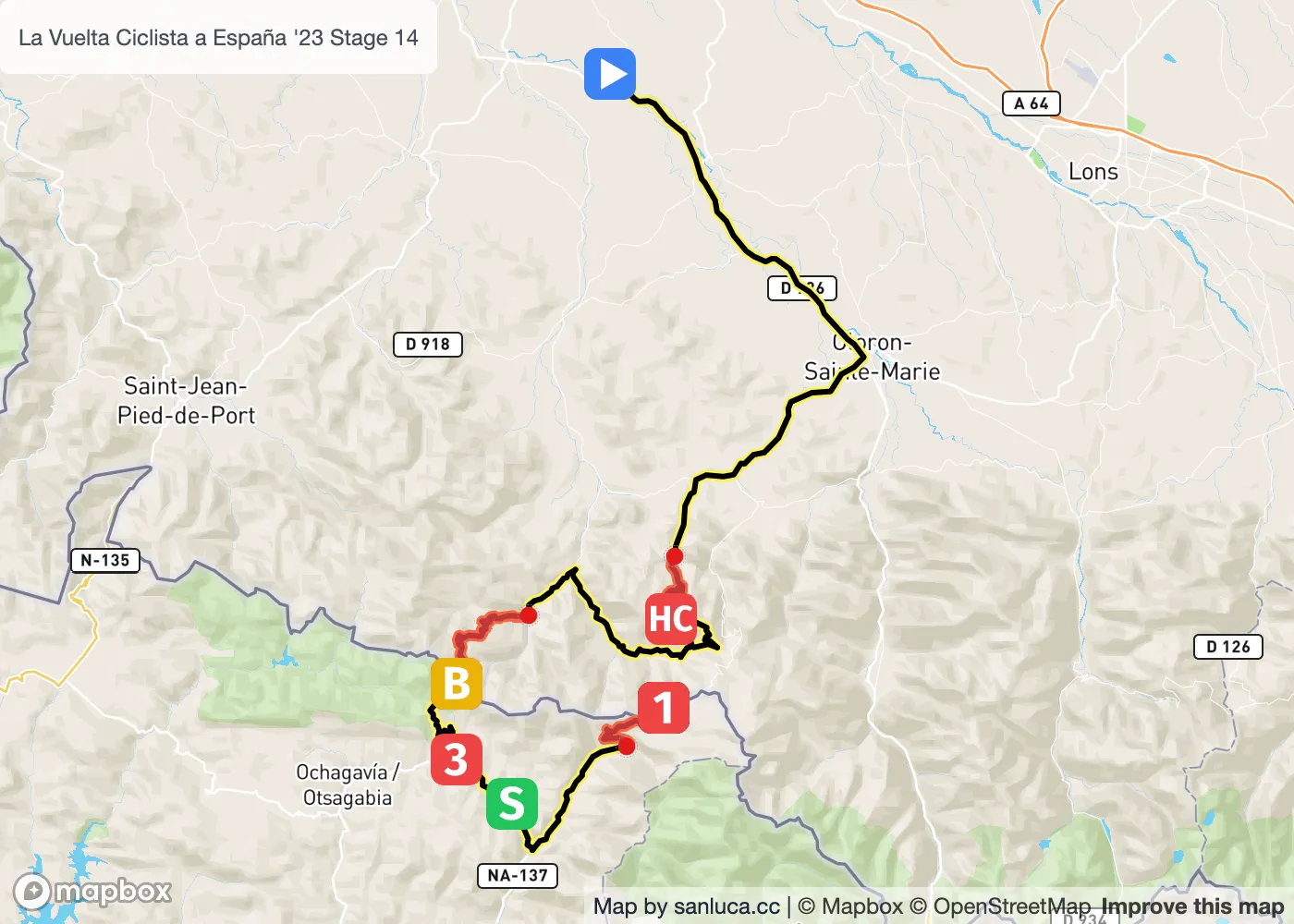 map of the route