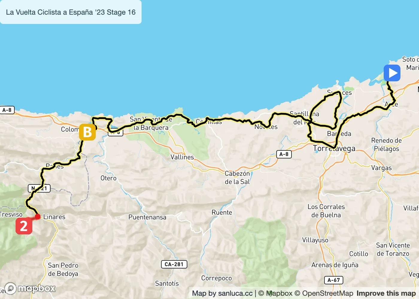 map of the route