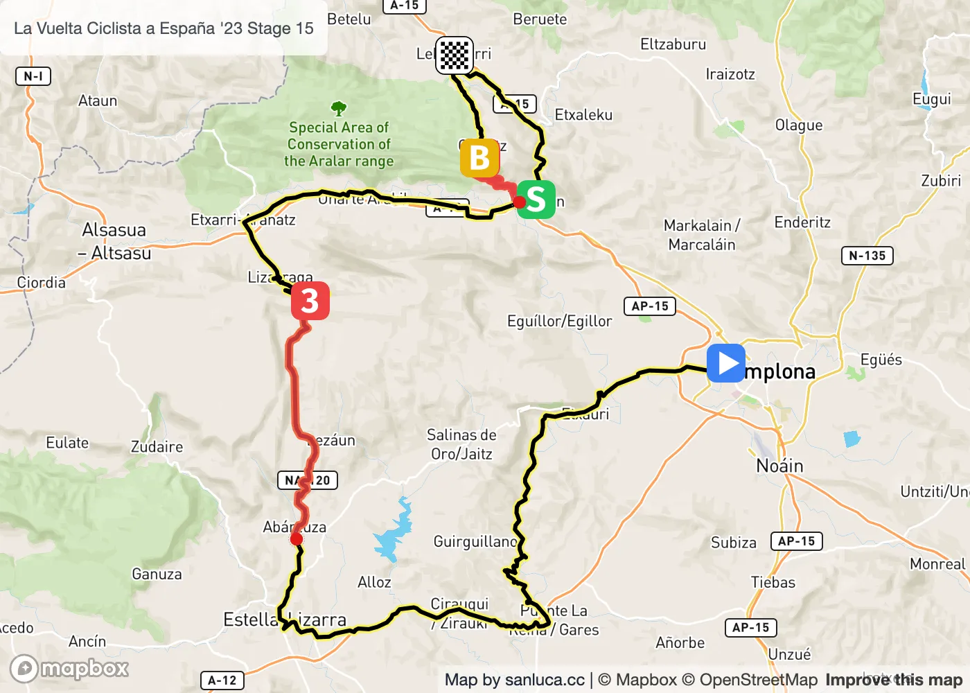 map of the route