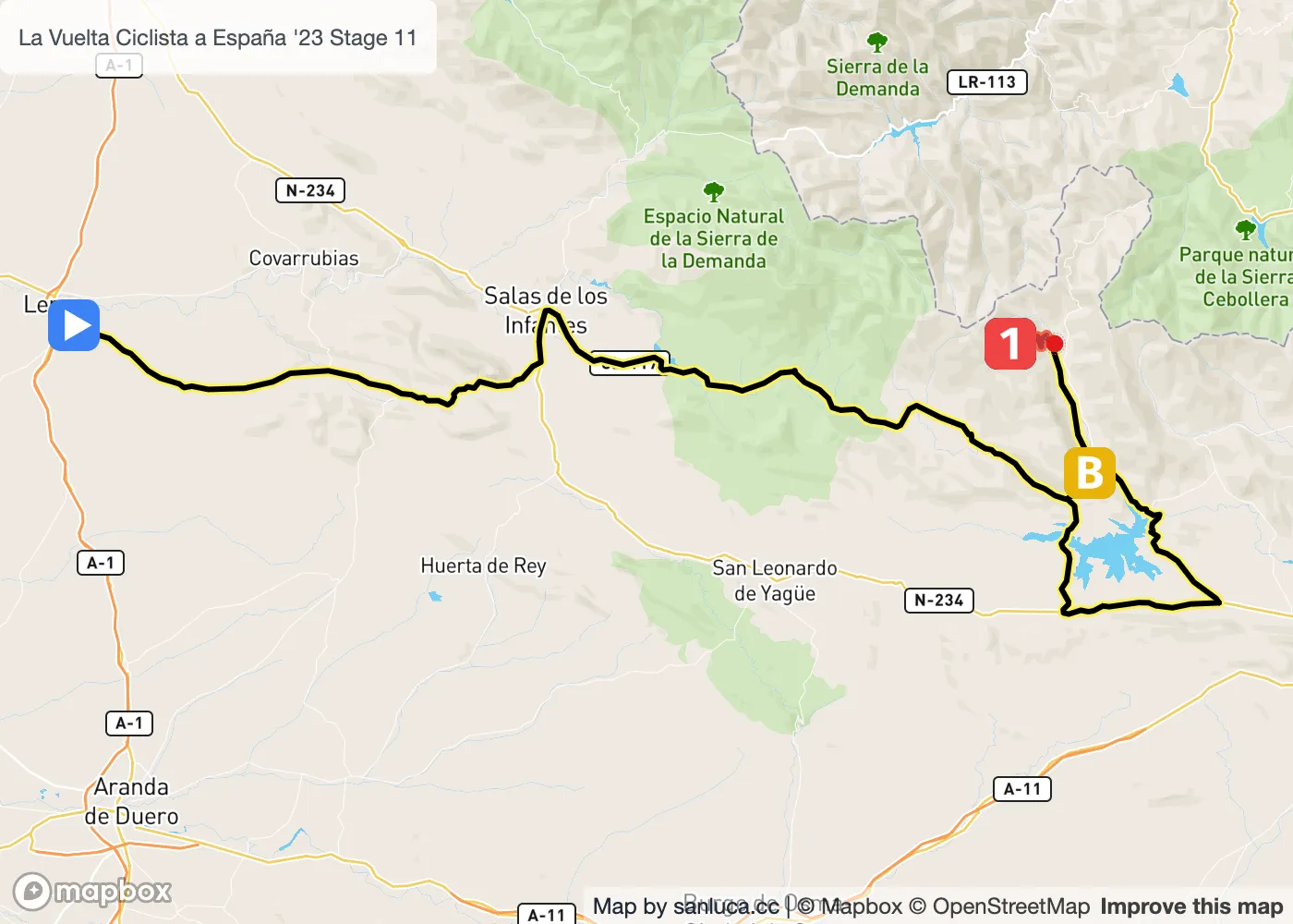 map of the route