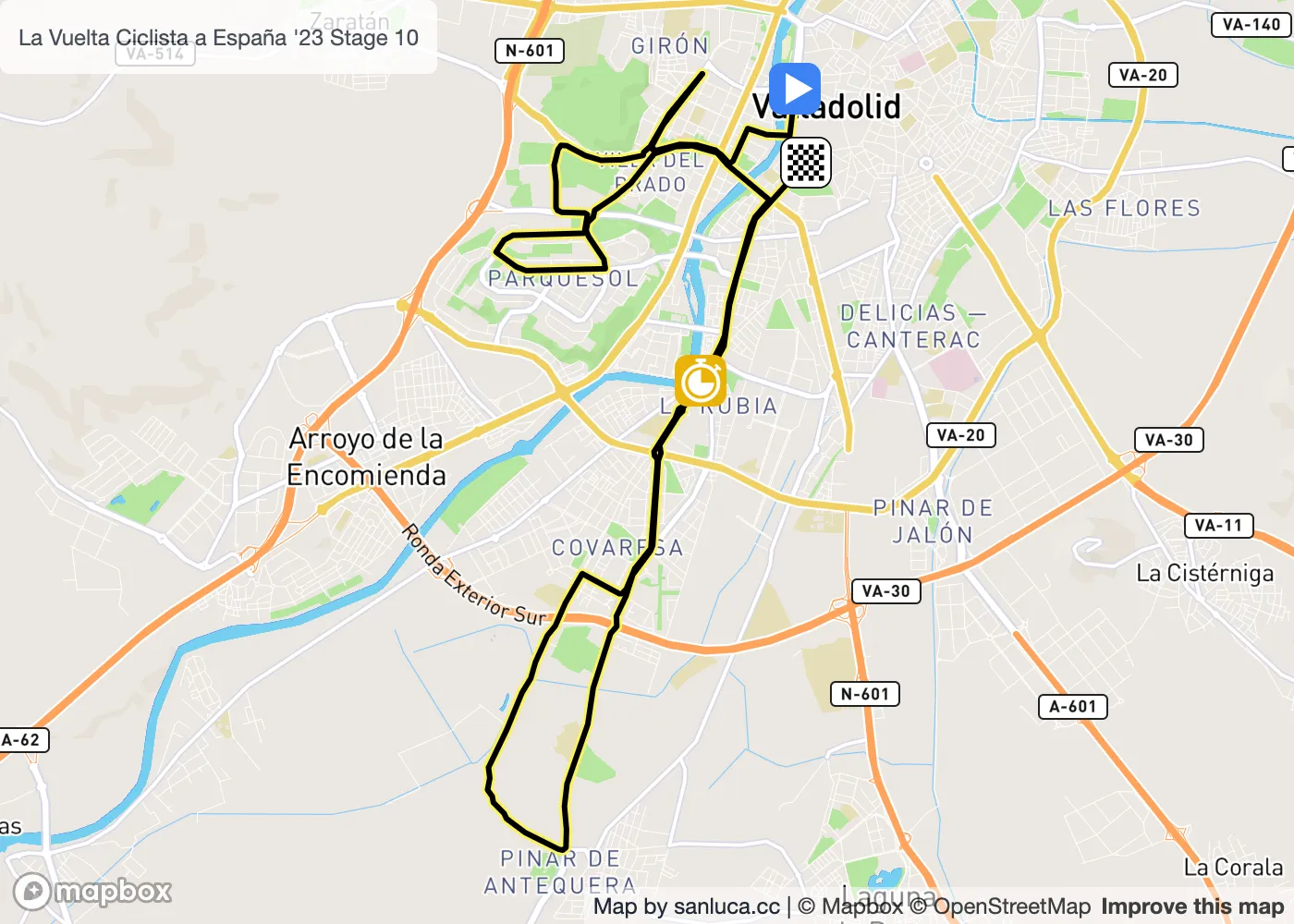 map of the route