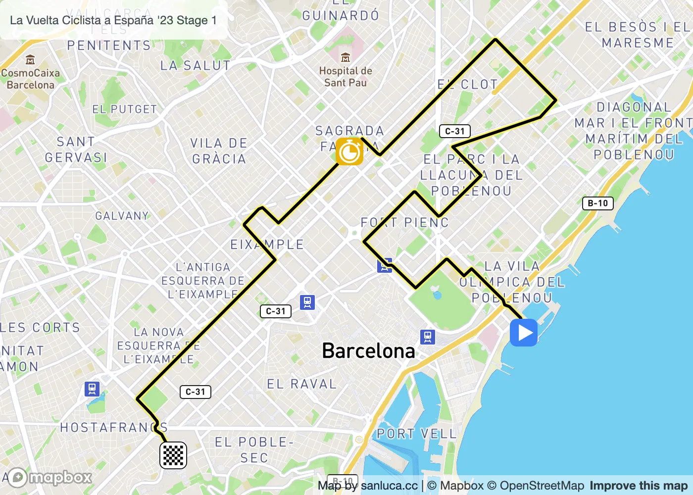 map of the route