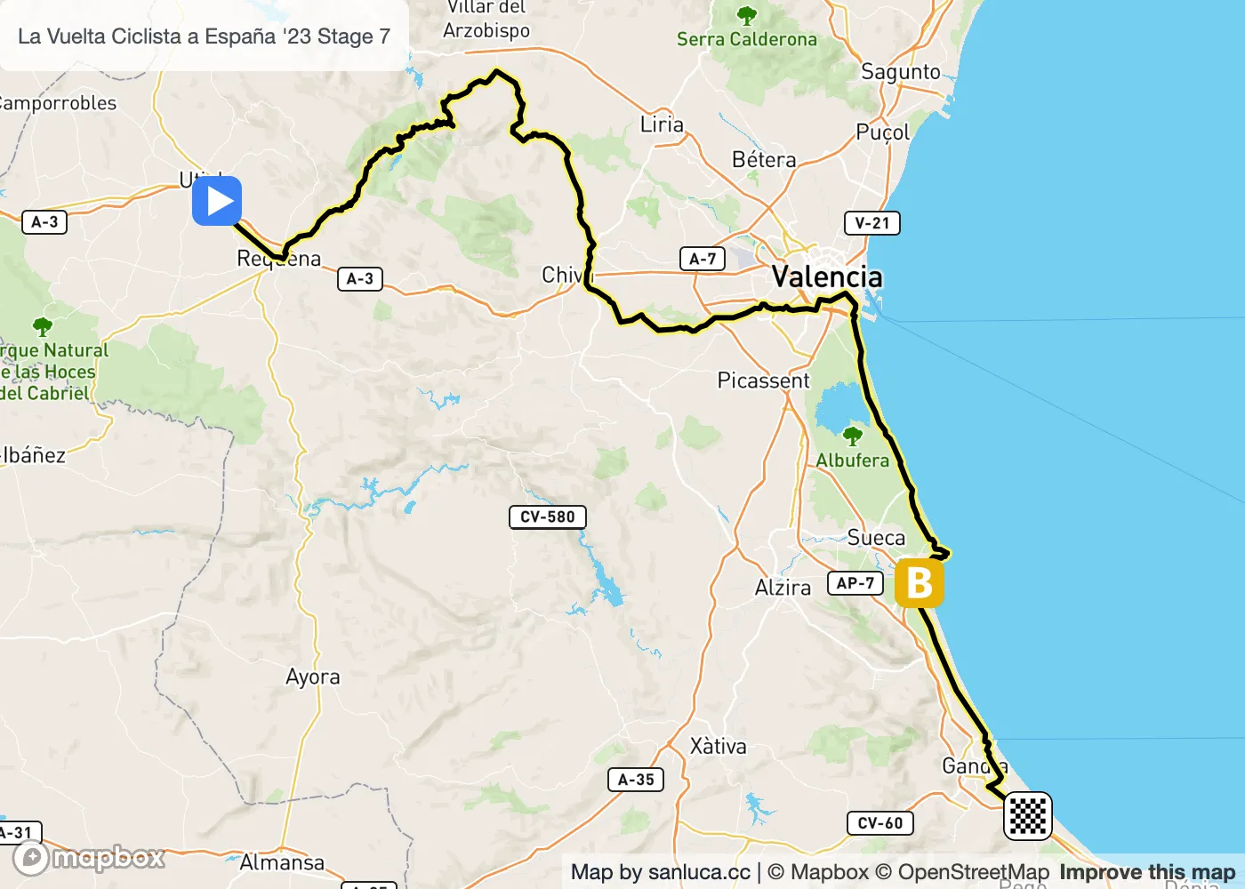 map of the route