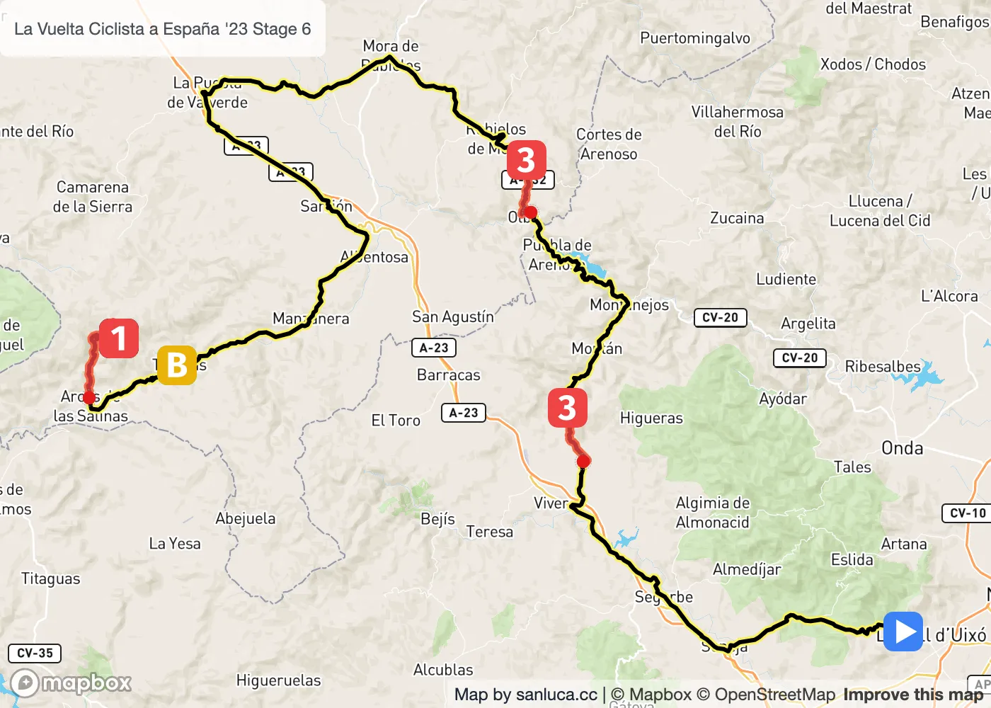 map of the route