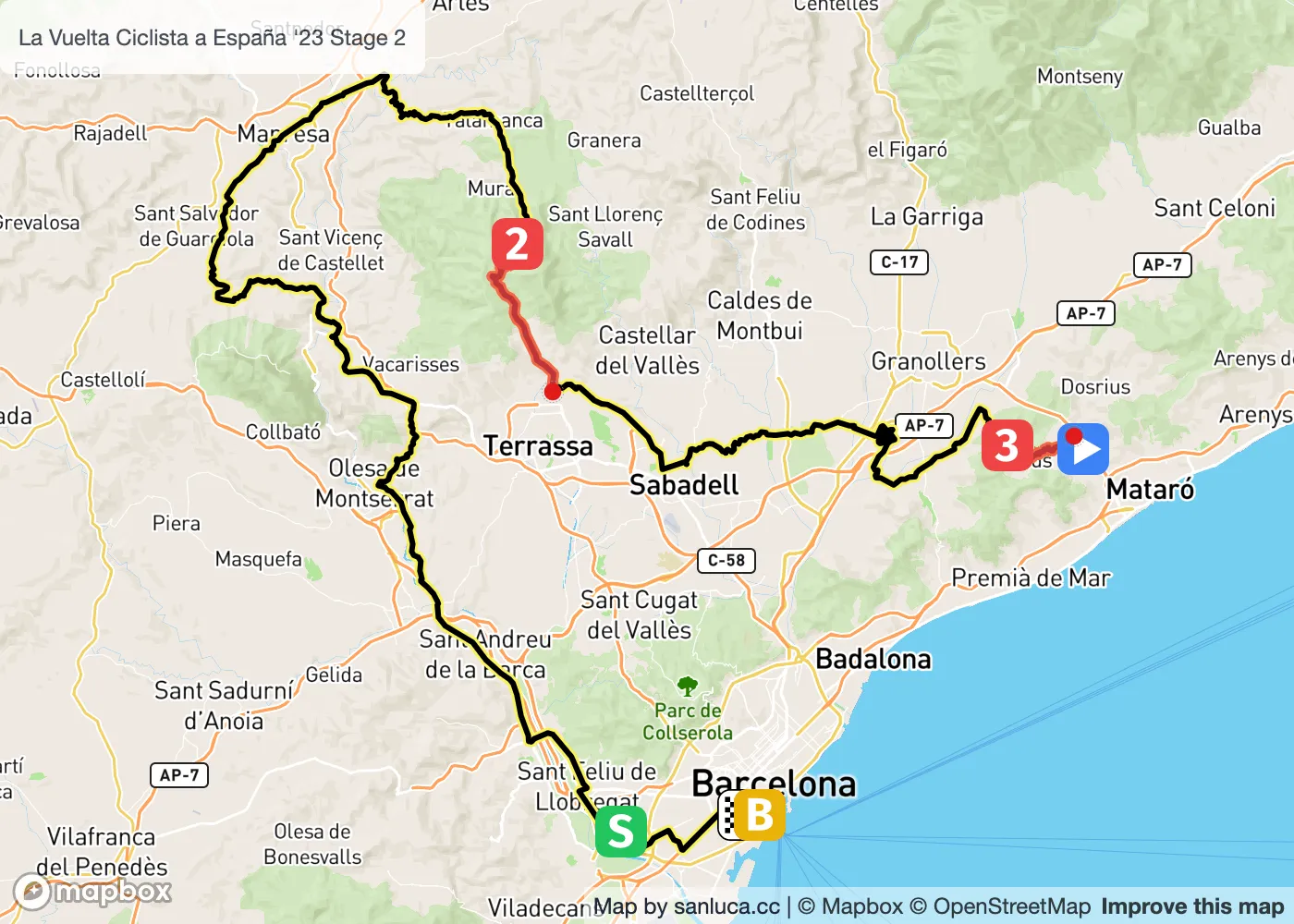 map of the route