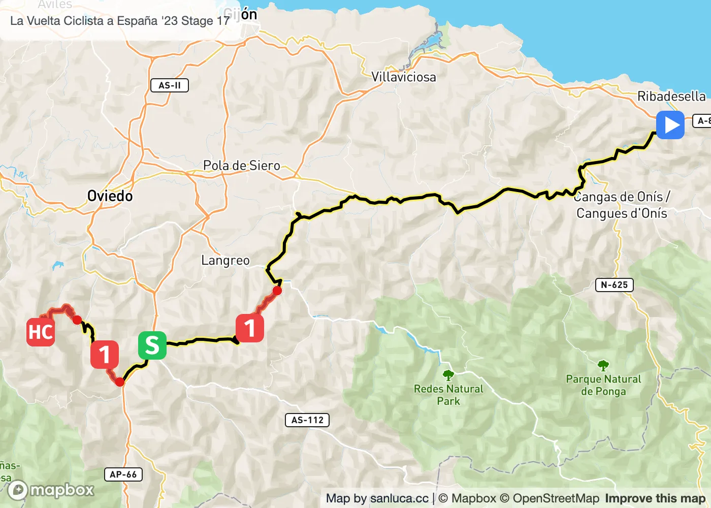 map of the route