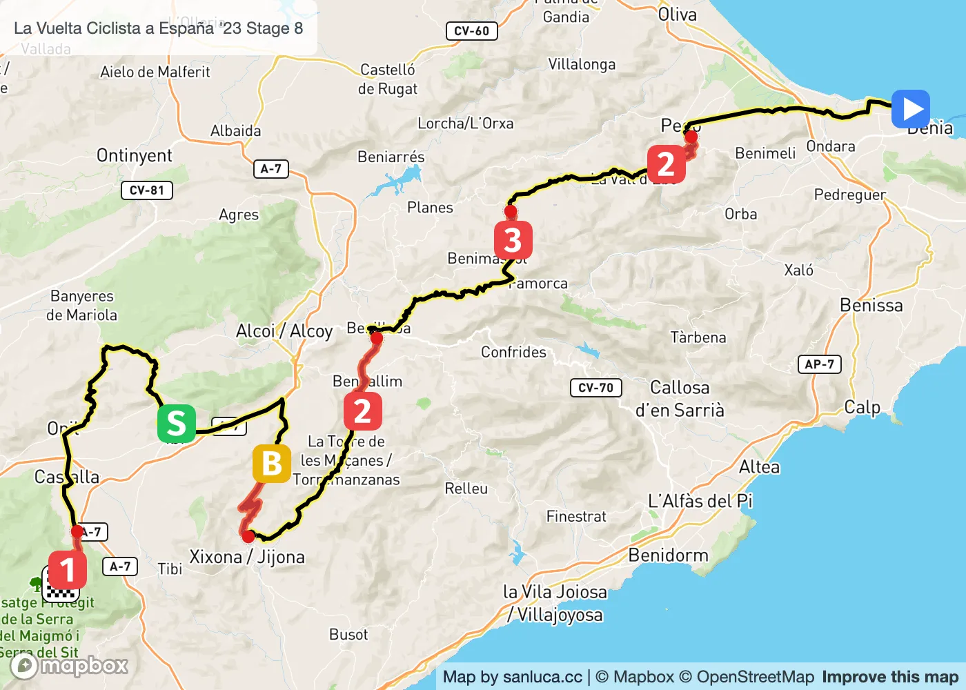 map of the route