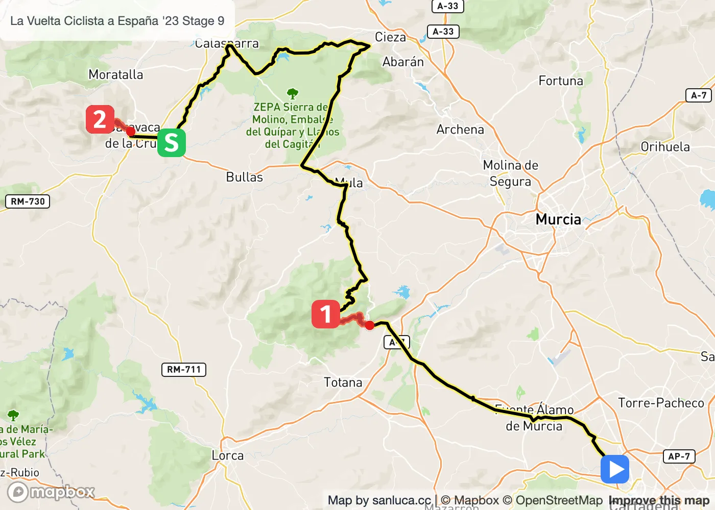 map of the route