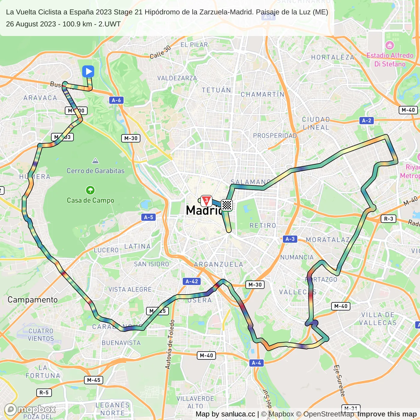 map of the route