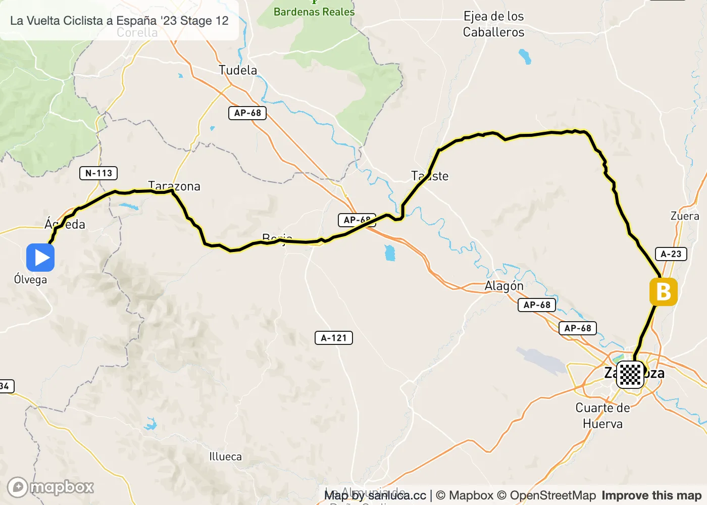 map of the route
