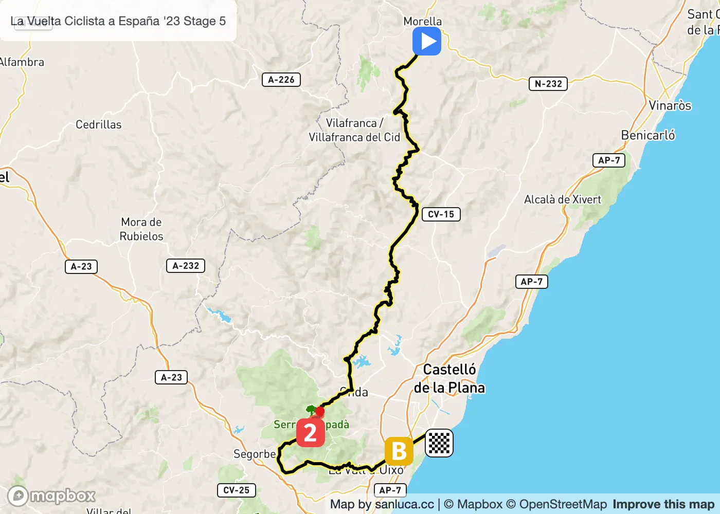 map of the route