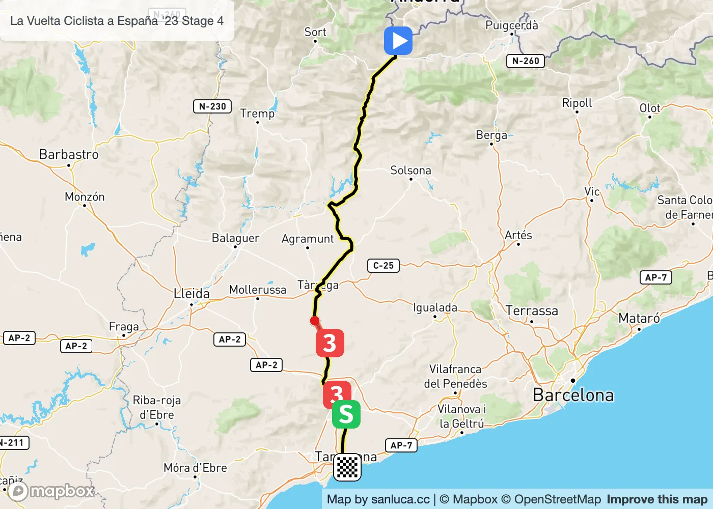 map of the route