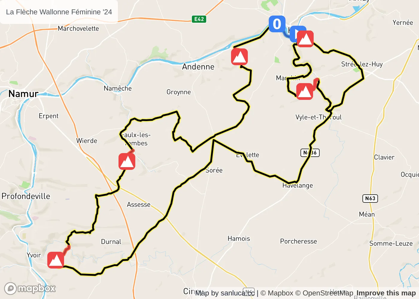 map of the route