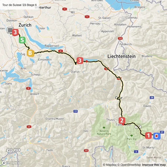 map of the route