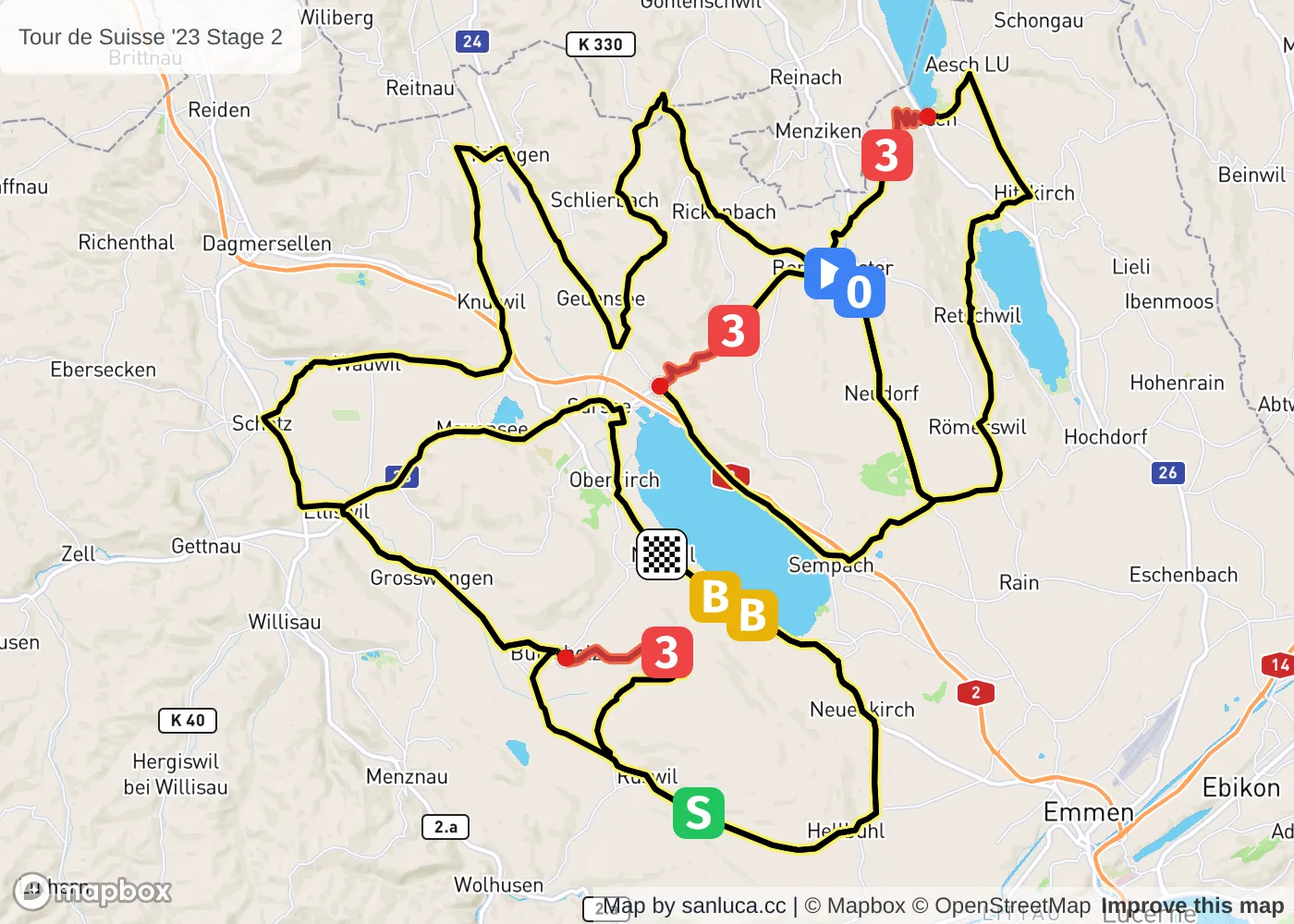 map of the route