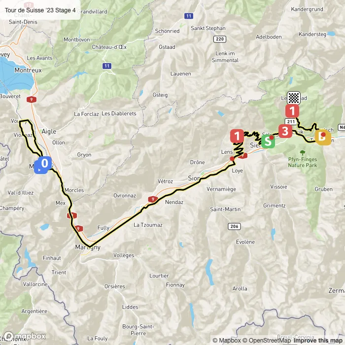 map of the route