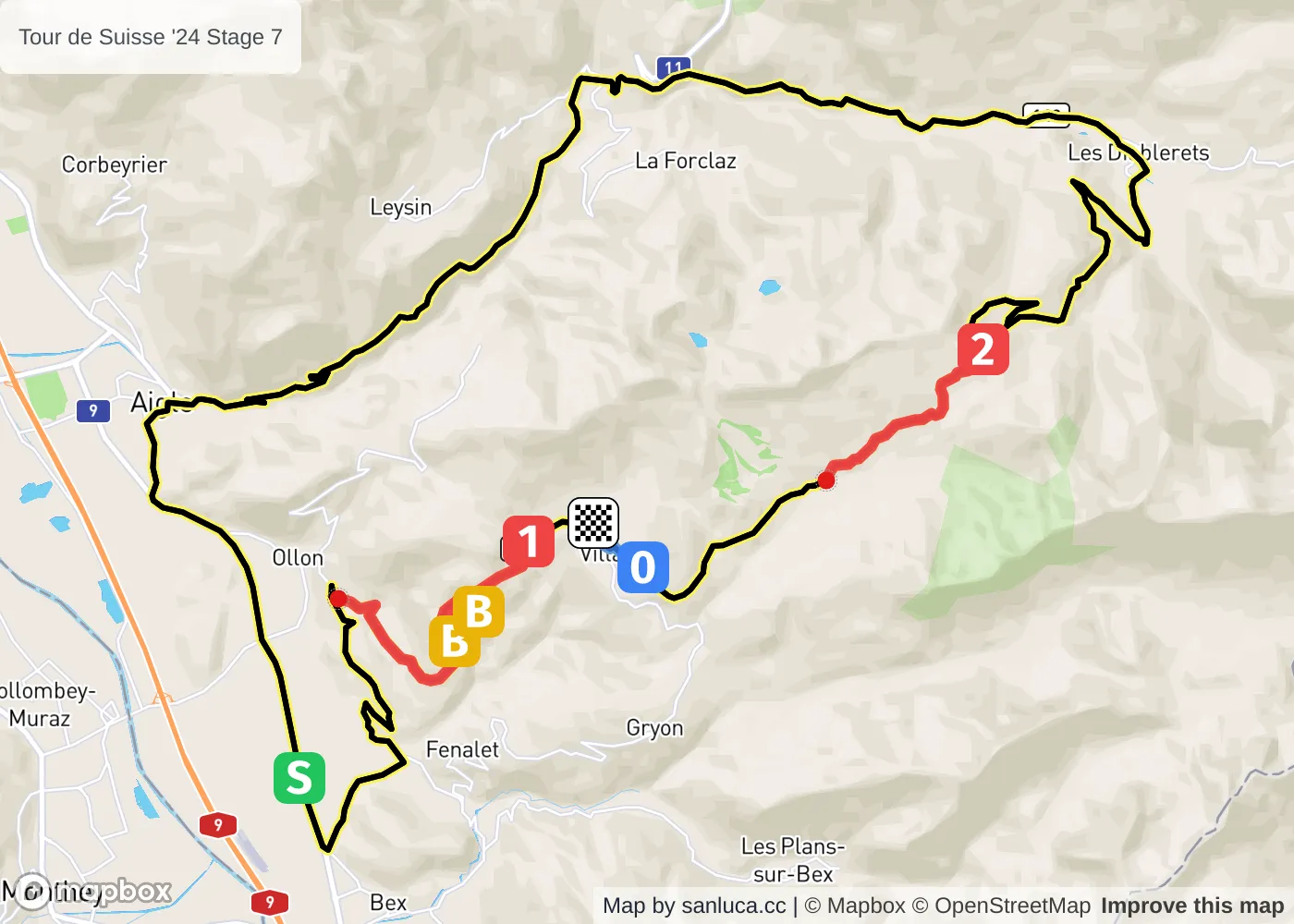 map of the route