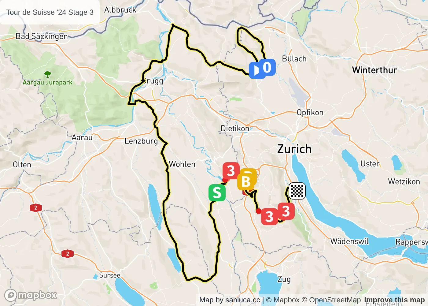 map of the route