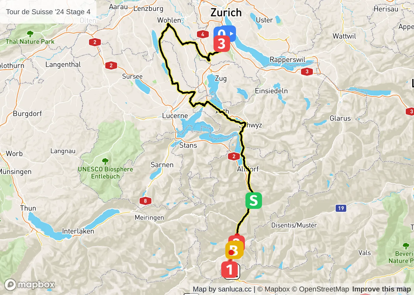 map of the route