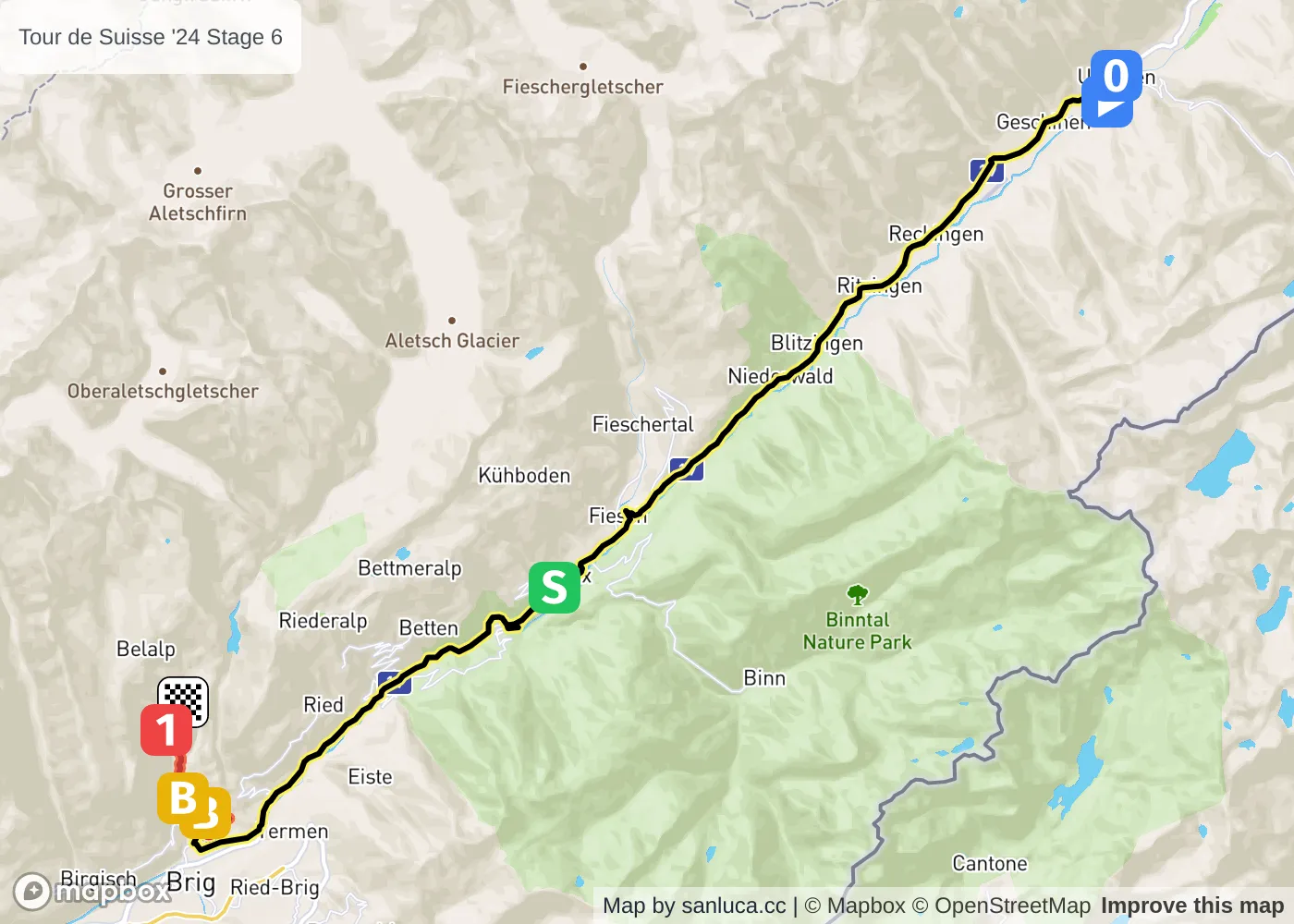 map of the route