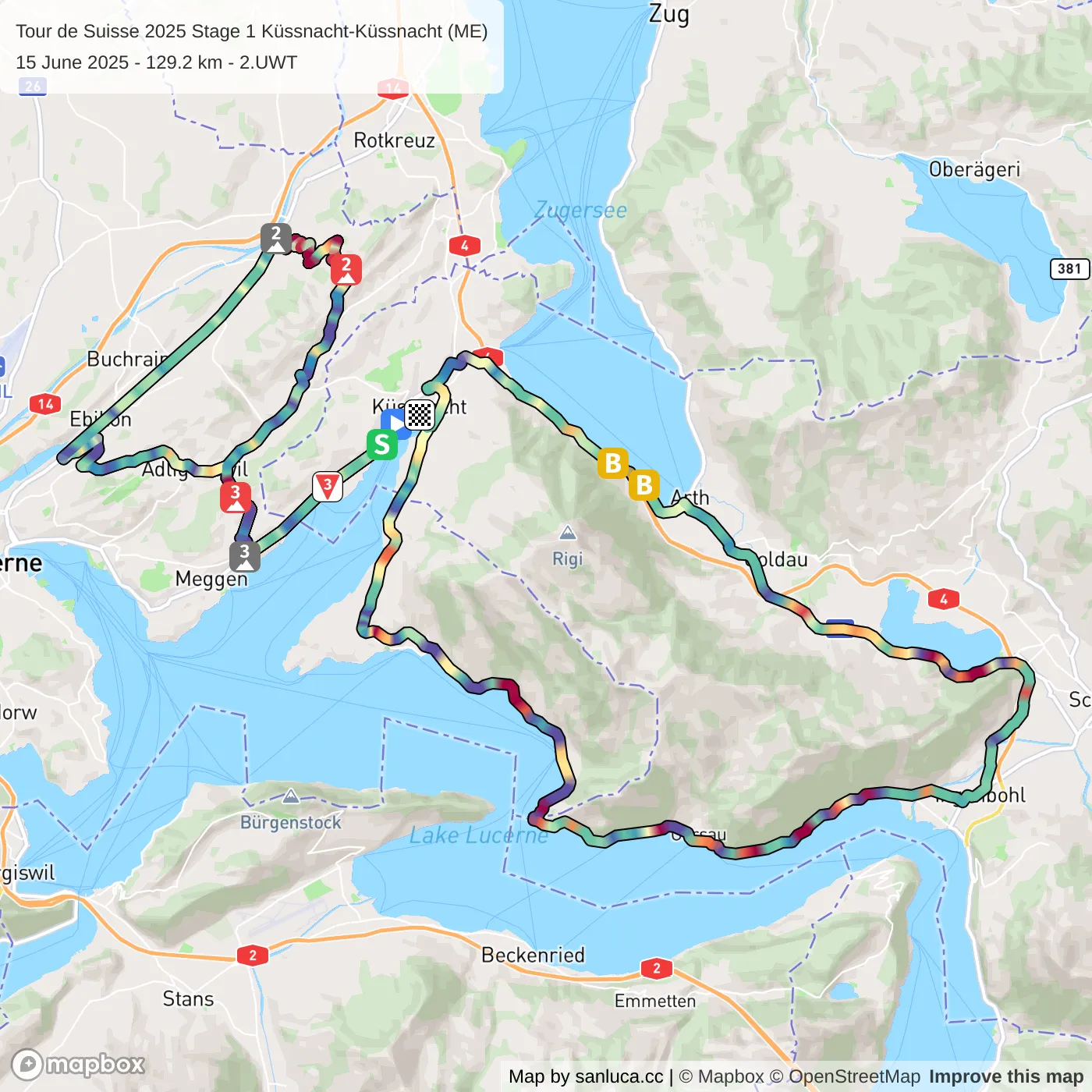 map of the route
