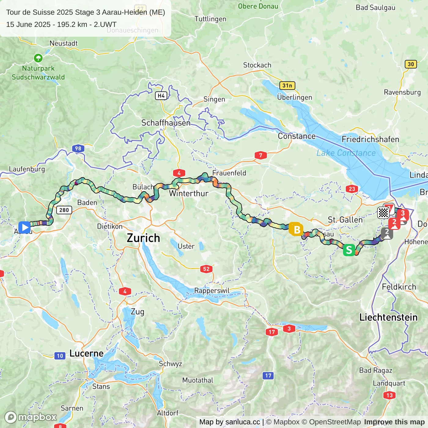 map of the route