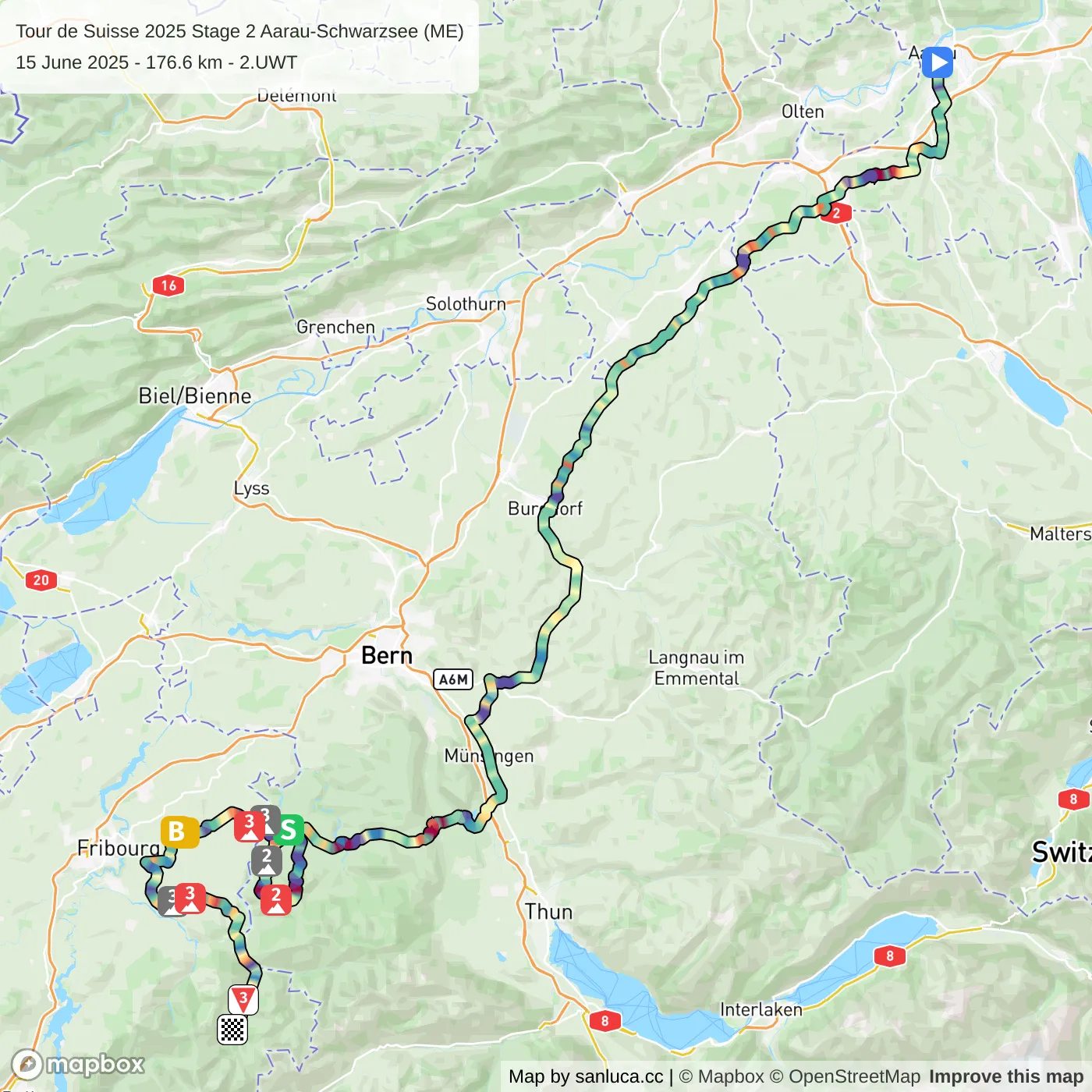 map of the route