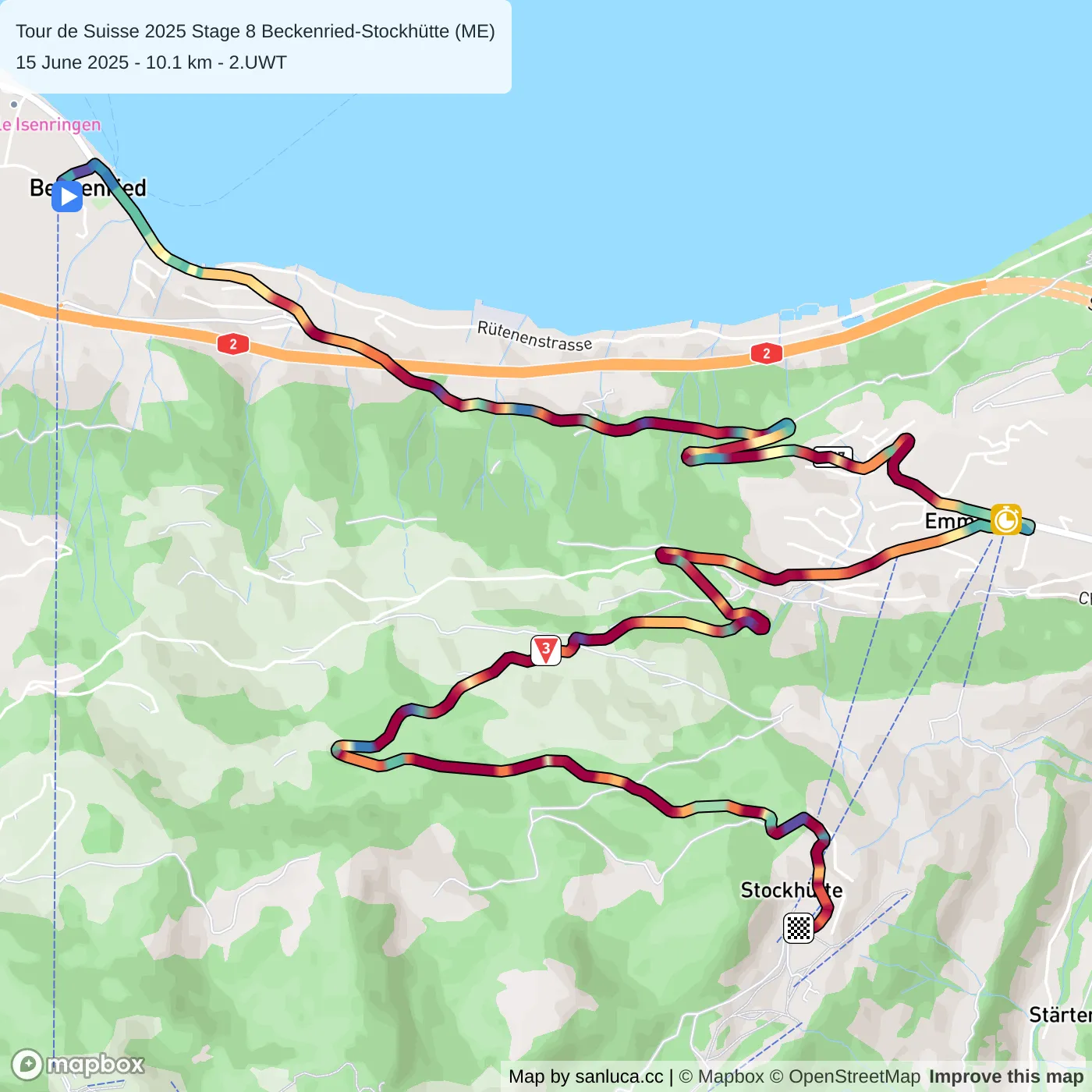 map of the route