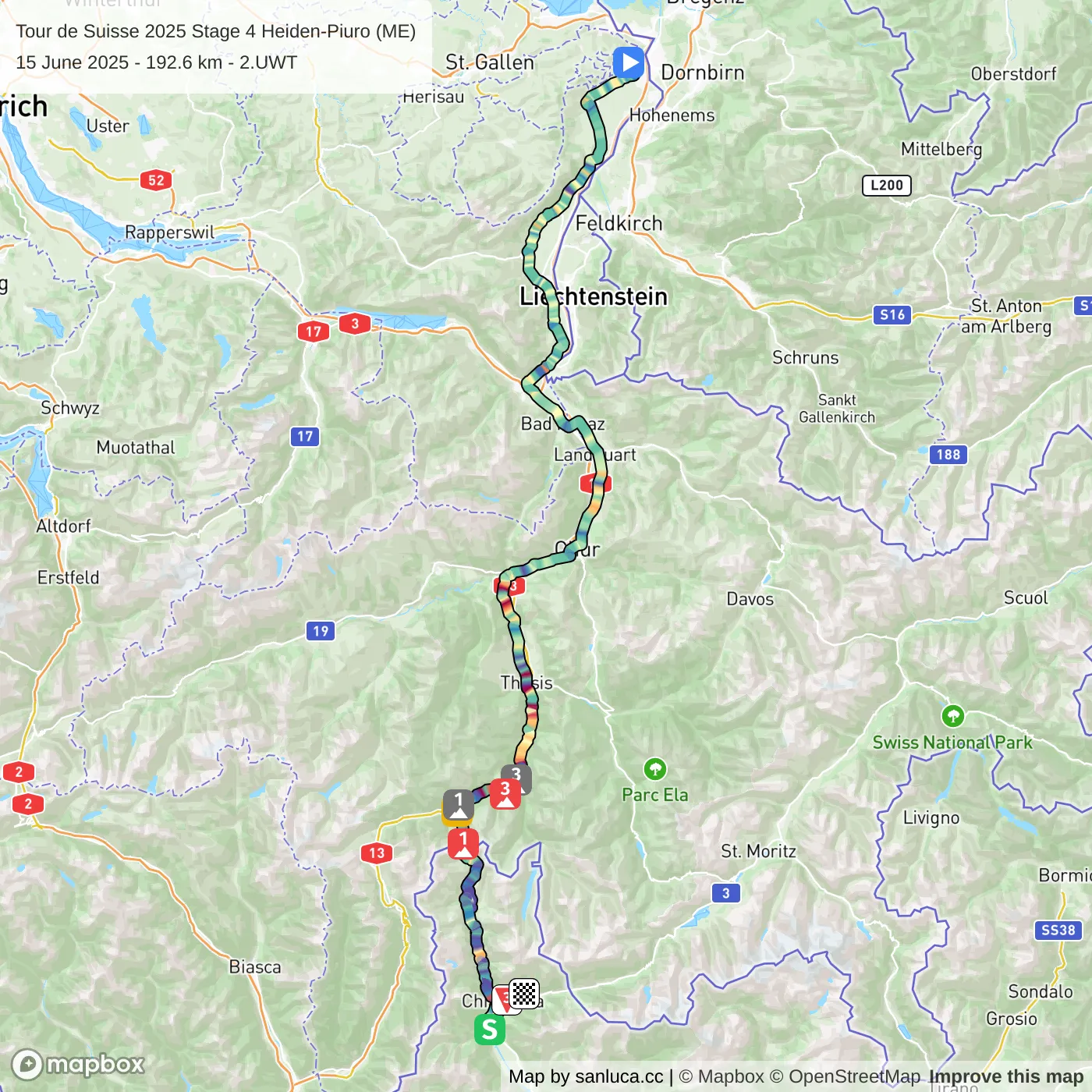 map of the route