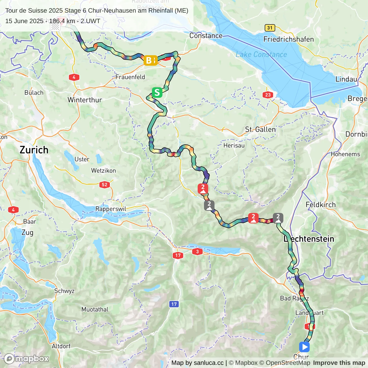 map of the route