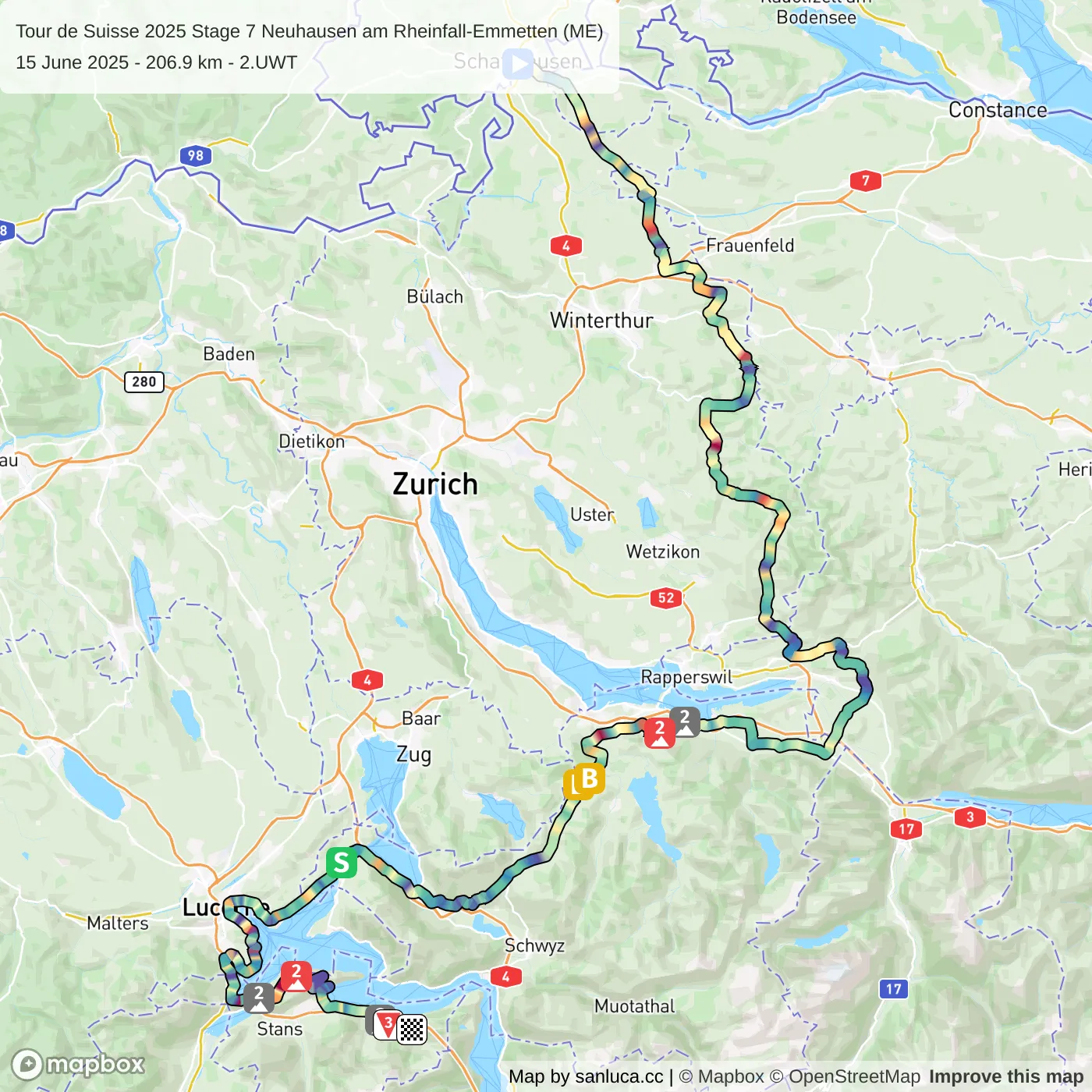 map of the route