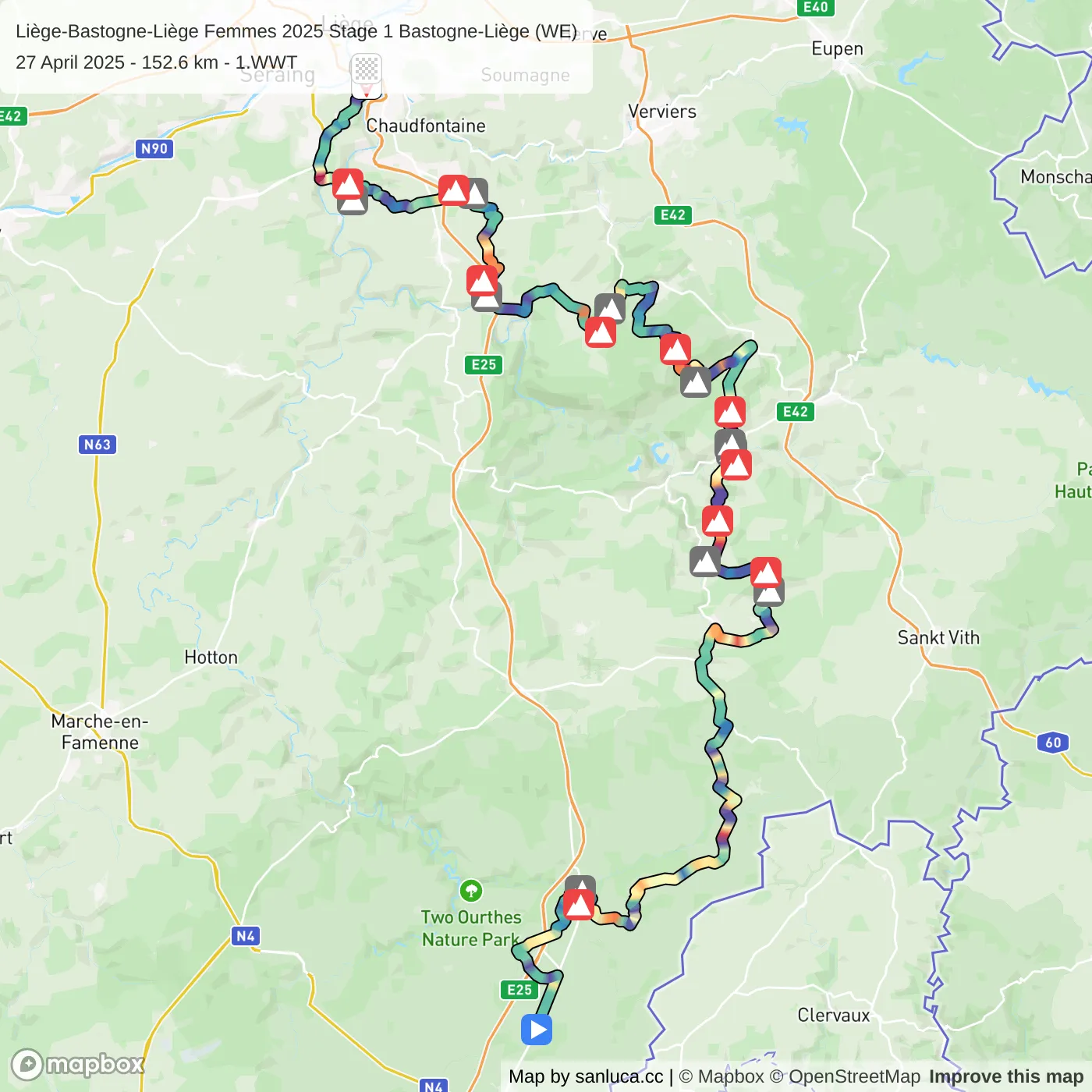 map of the route
